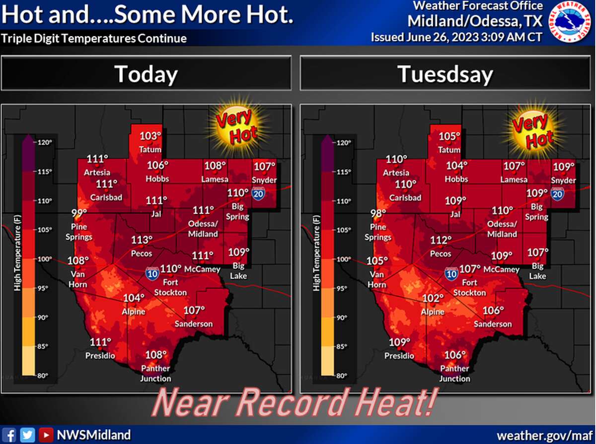 National Weather Service High temperature in Midland reaches 110