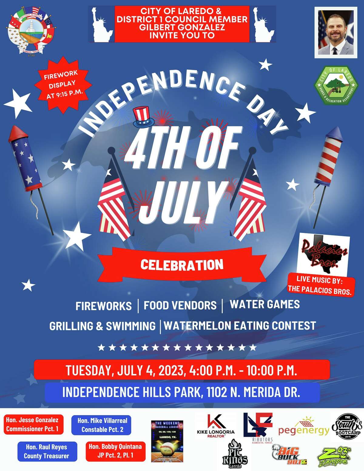 City of Laredo announces three Fourth of July celebrations at parks