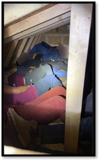 Laredo Sector USBP agents discover 20 migrants in portable barn