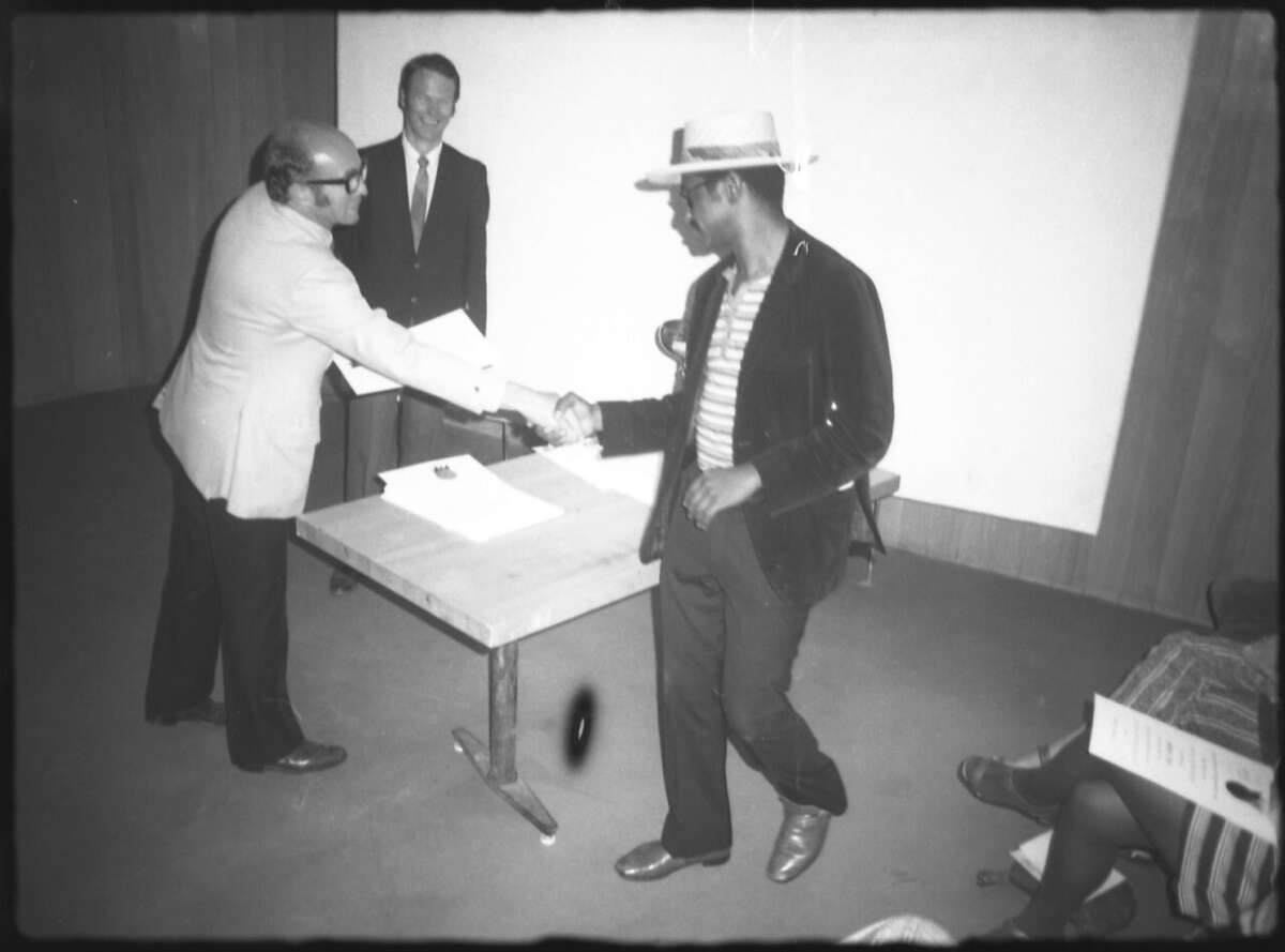 Mike Henderson at his San Francisco Arts Institute graduation in 1970.
