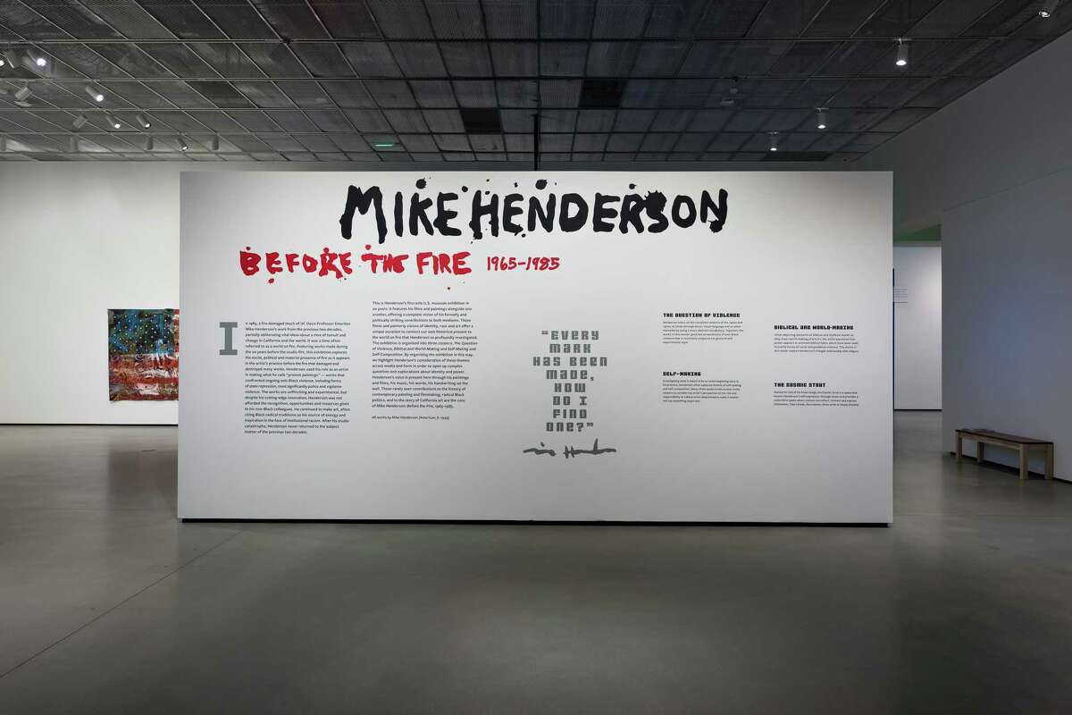 The installation “Mike Henderson: Before the Fire, 1965-1985” is on view through July 15 at the Jan Shrem and Maria Manetti Shrem Museum of Art.