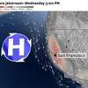 形成高压脊周三预计将接近加州海岸。其顺时针运动将卷在温暖的空气部分下午湾区和萨克拉门托谷。登录必赢亚洲