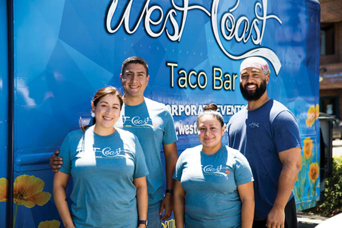 The West Coast Taco team includes, from left, co-owner Cynthia Garcia, co-owner Ivan Garcia, food truck executive chef Patricia Alanis and sous chef Chris Breaux.