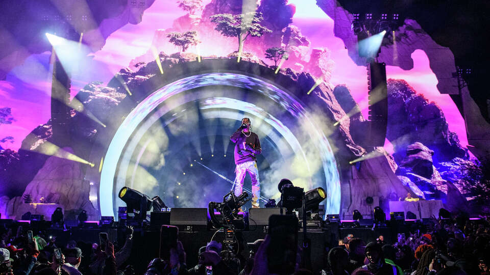 Travis Scott performs at Astroworld Festival at NRG park on Friday, November 5, 2021.