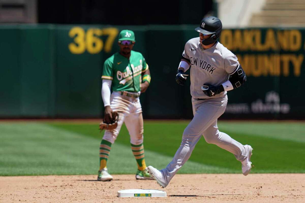 A's rookie Jordan Diaz hits 3 homers at Yankee Stadium