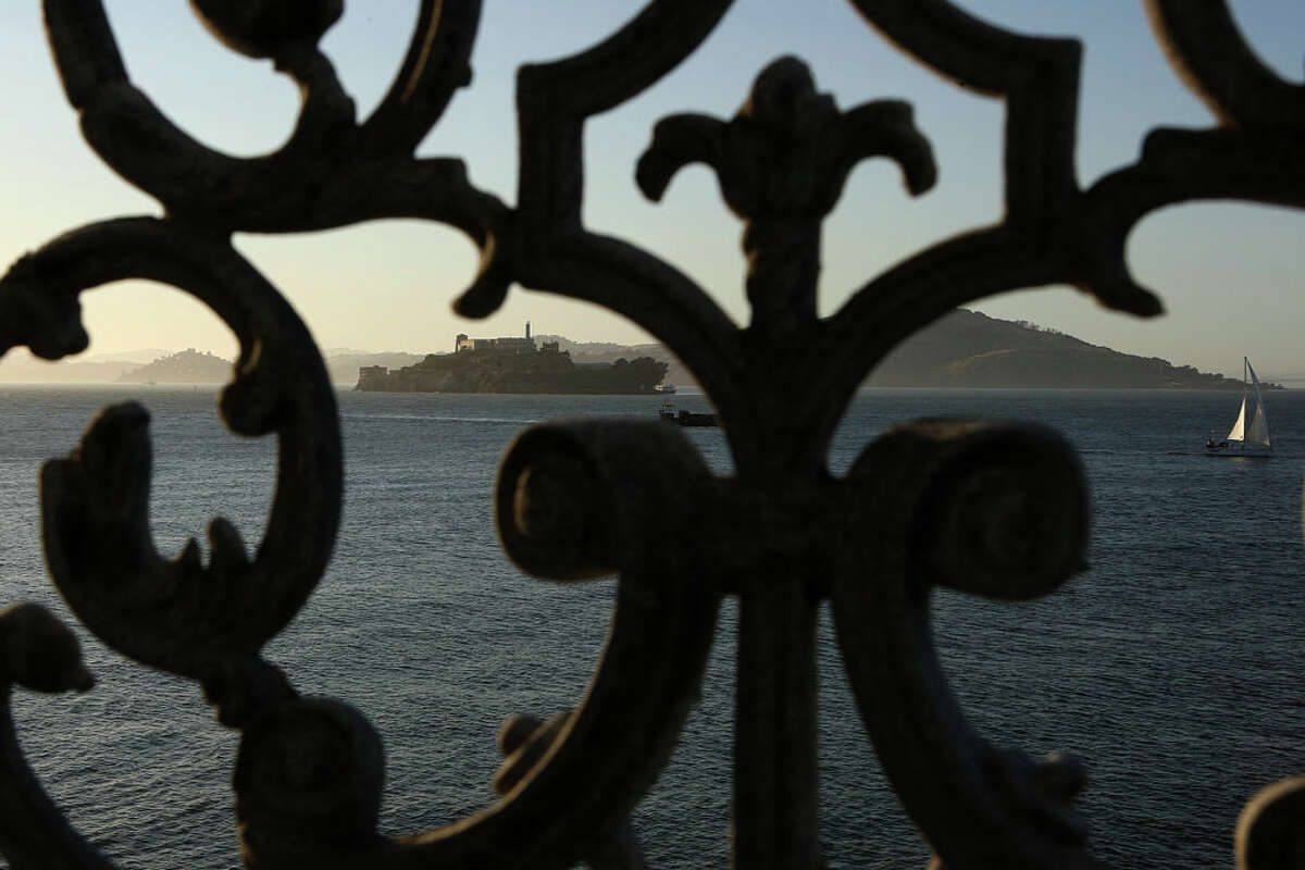 A view of Angel Island and Alcatraz from the lighthouse on Forbes island in San Francisco on Thursday, July 1, 2010.