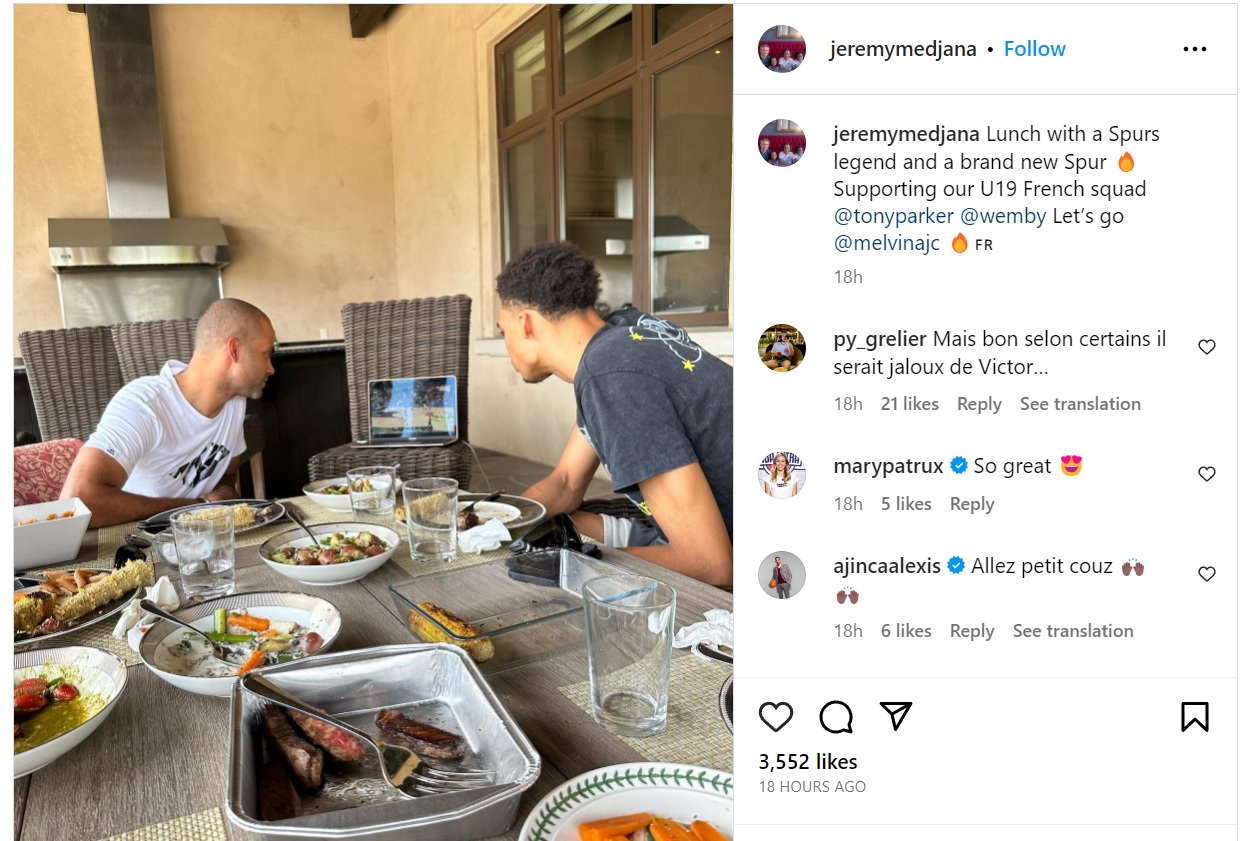 Victor Wembanyama has dinner with Spurs legends Tim Duncan, David Robinson