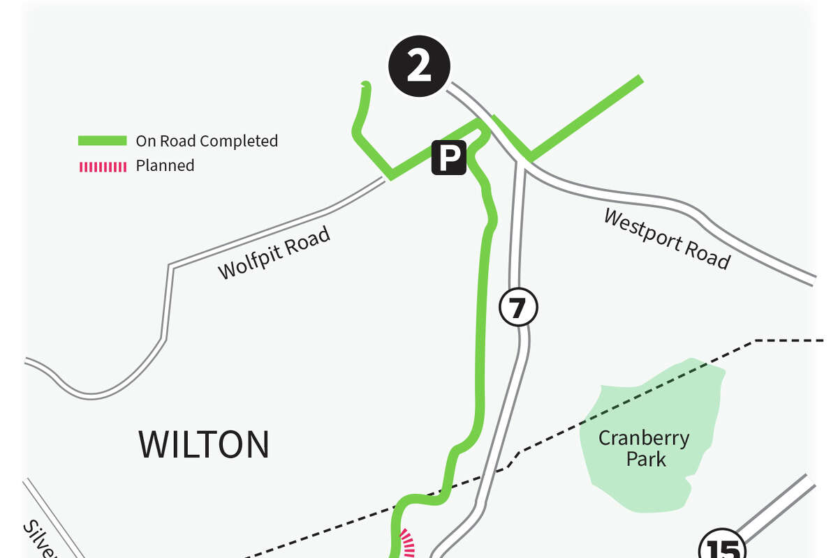 The NRVT Wilwalk links the Wilton and Norwalk segments of The Norwalk River Valley Trail. The path travels uphill to overlook Route 7, then back to the Norwalk River and on to Wolfpit Road. The Chipmunk Lane and Quarry Pond sections opened in 2022.