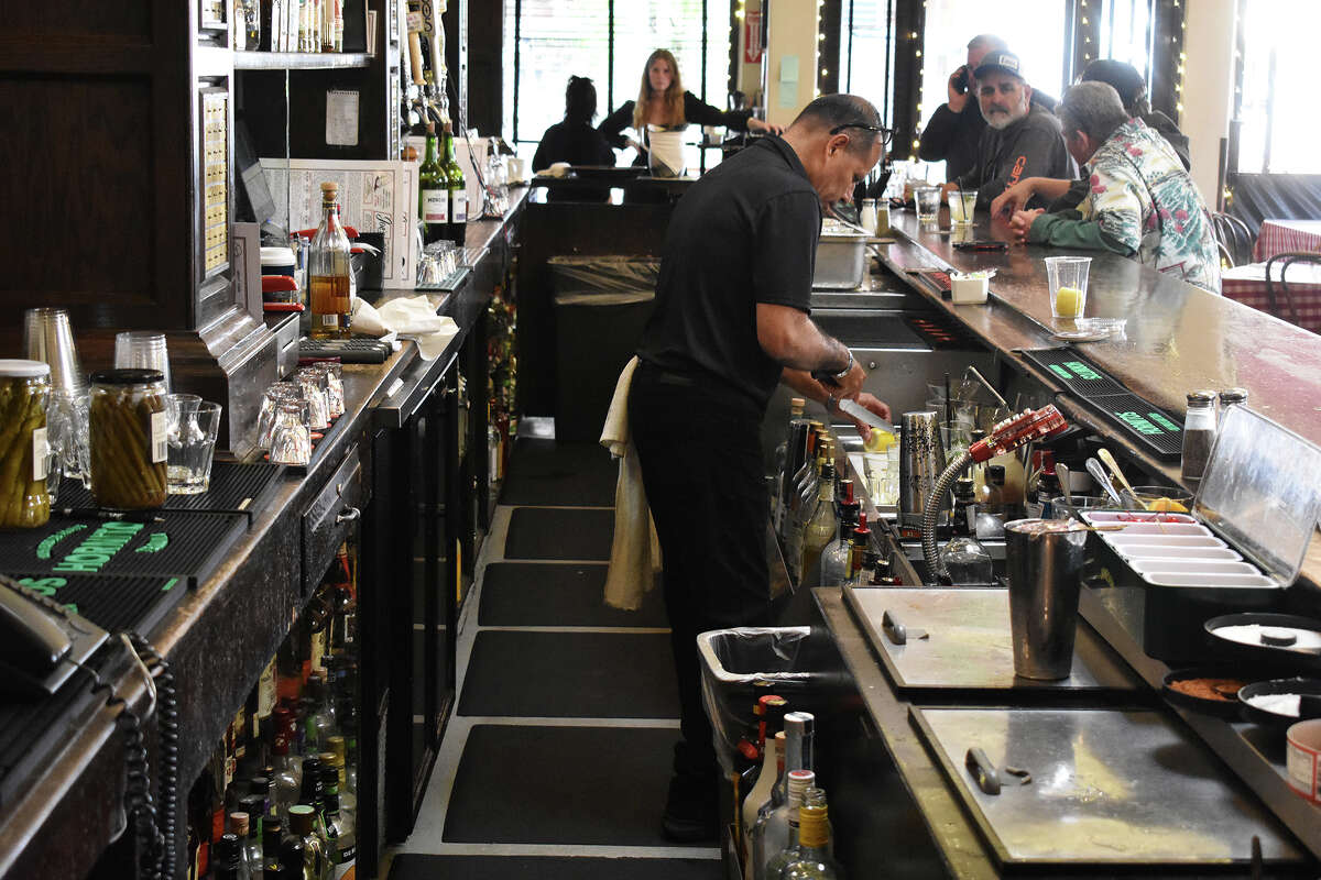 The bar at Joe’s Cafe in Santa Barbara, Calif., on May 31, 2023. 