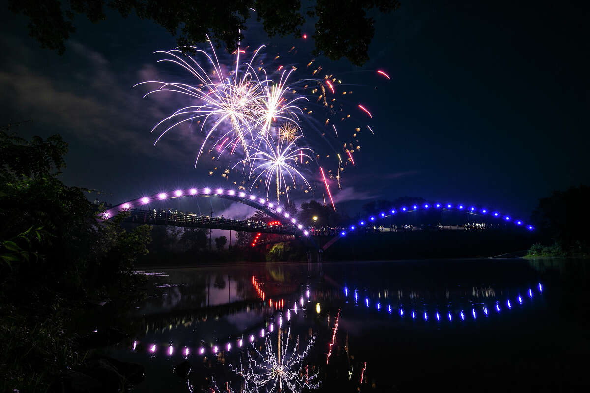 Fireworks light up the sky in Midland on July 4, 2023