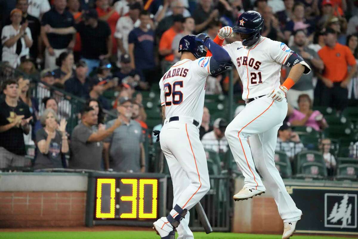 DENVER, CO - JULY 18: Houston Astros catcher Yainer Diaz (21