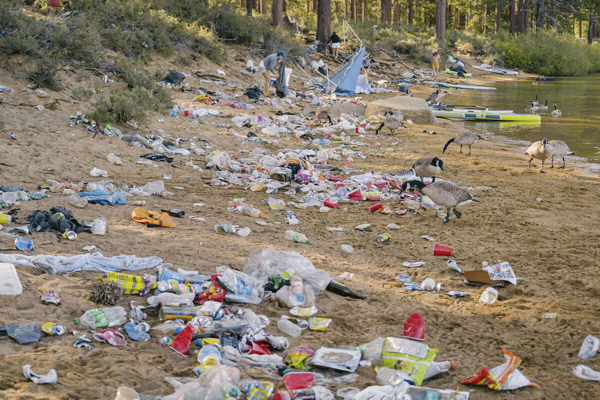 record amount of trash left by Fourth of July celebrants at Lake Tahoe