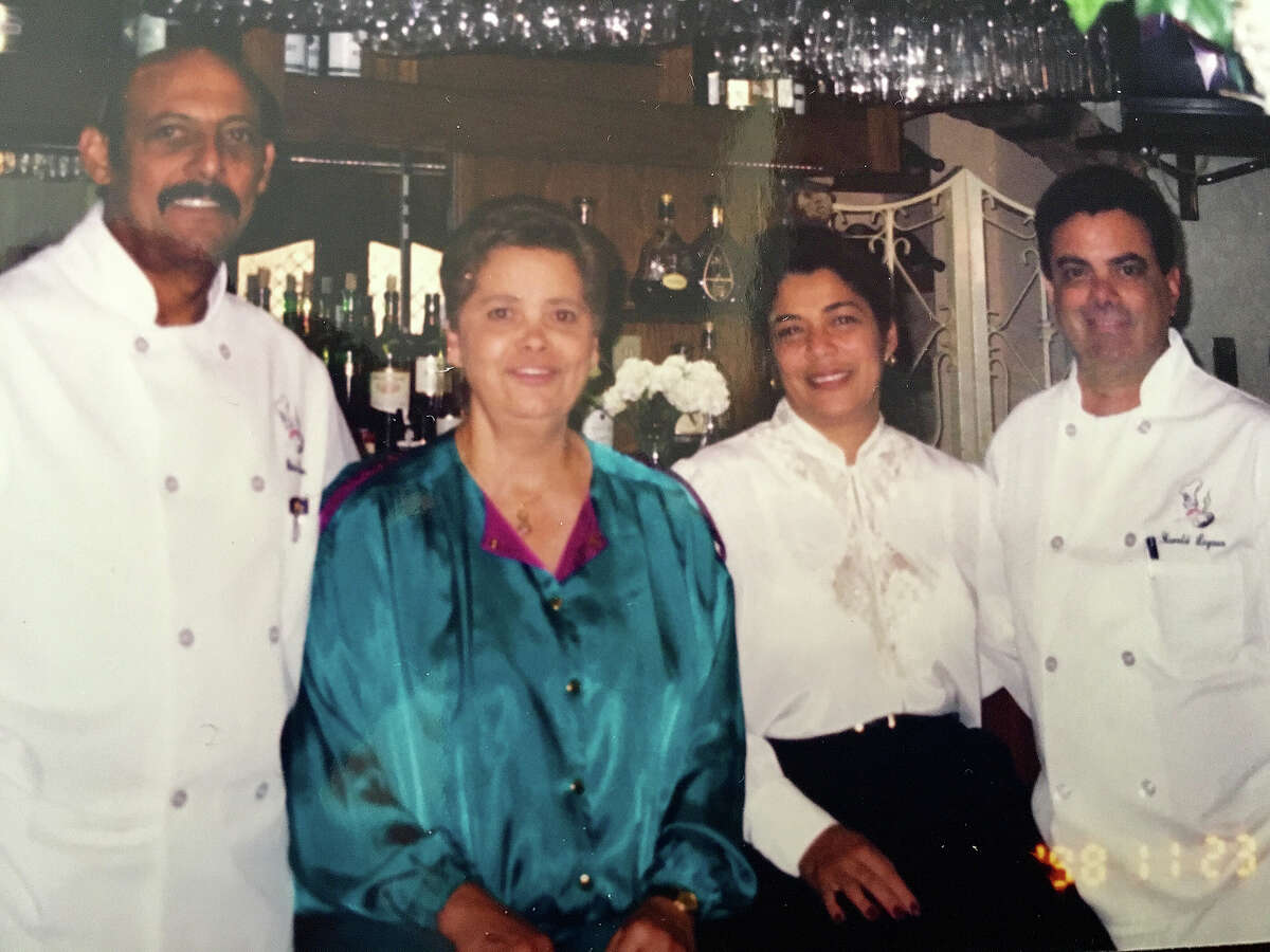 From left to right, Al and Sue Honore (the Legaux's business partners in the second-generation ownership) and Denise and Harold Legaux in 1998.