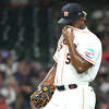 Photo: Astros Ronel Blanco Makes Last Out in 7-0 Win - PIT2023041222 