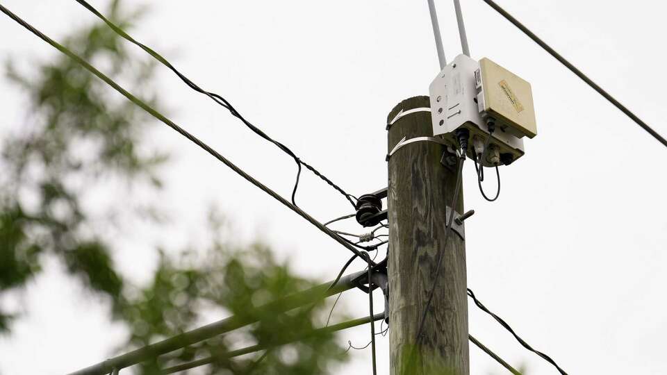 A ShotSpotter device is photographed at Sunnyside Community Center on Friday, July 7, 2023 in Houston.