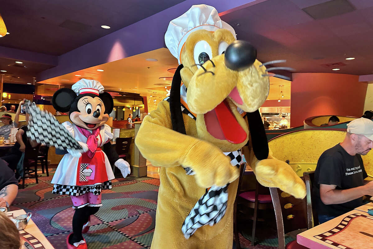 Every so often, the characters parade around the restaurant.