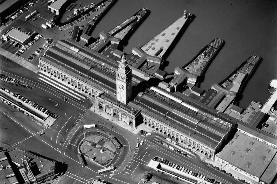 San Francisco Black and White Pictures | Black and White ferry building from telegraph hill Wall Art. store San Francisco Office Art