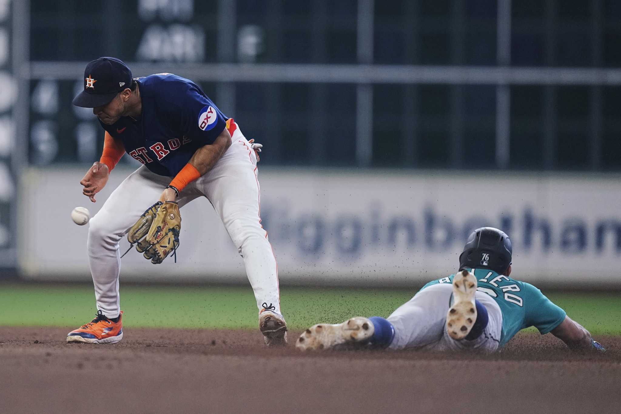 August 10, 2018: Houston Astros catcher Martin Maldonado (15) during a  Major League Baseball game between the Houston Astros and the Seattle  Mariners on 1970s night at Minute Maid Park in Houston