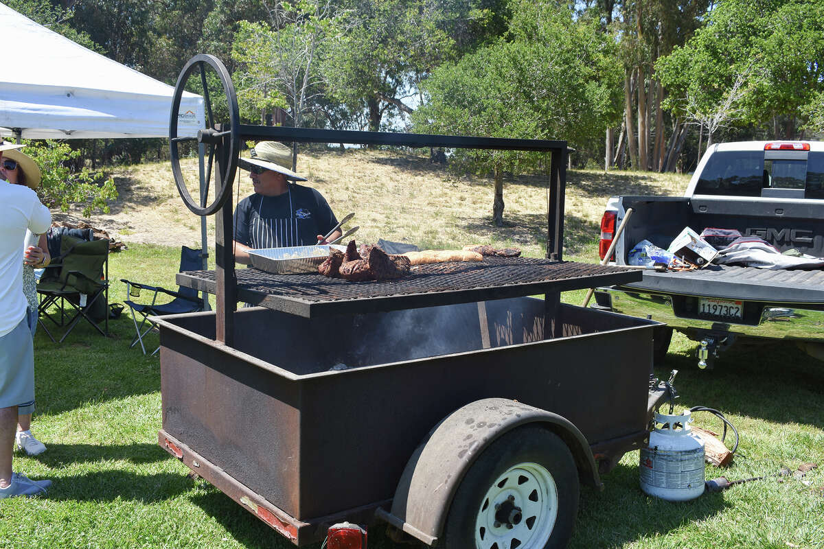 A home cook prepares Santa Maria-style barbecue at the Santa Maria Barbecue Festival on May 13, 2023. 