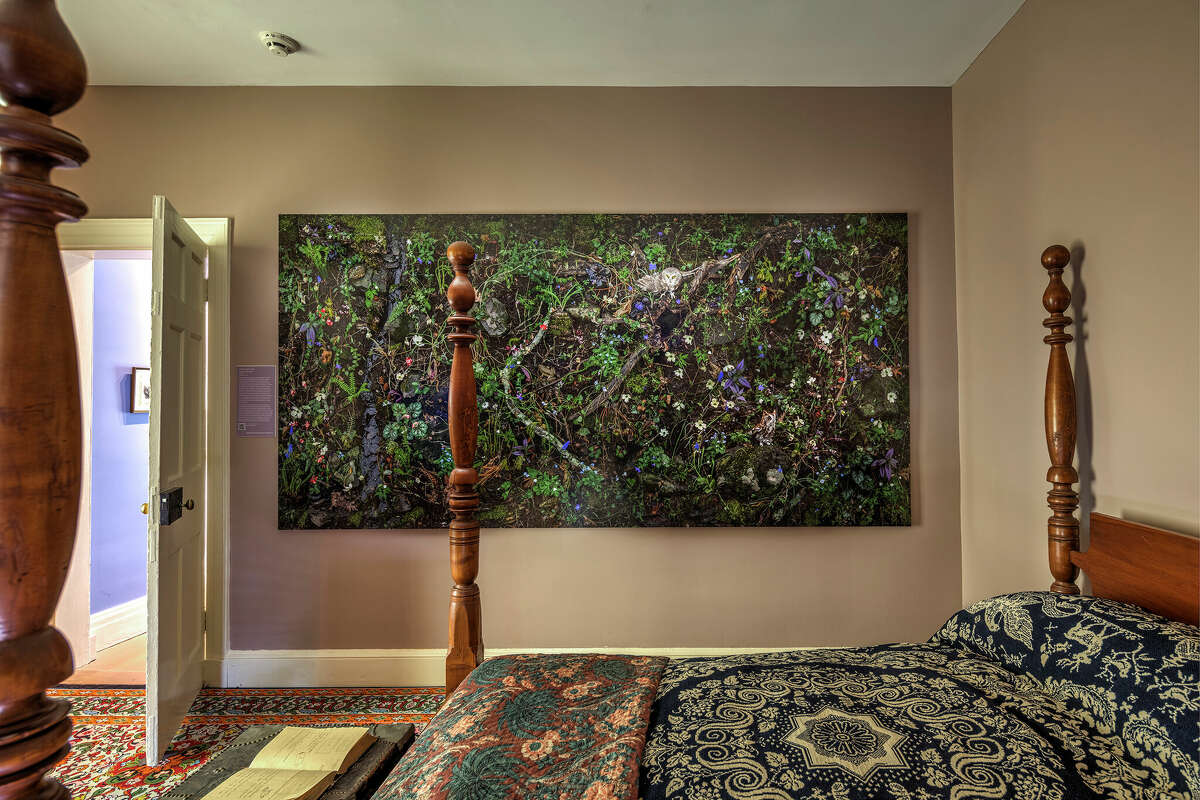 “Women Reframe American Landscape” is on view through Oct. 29 at the Thomas Cole National Historic Site. Tanya Marcuse’s “Woven Nº 33” hangs in Cole’s bedroom.
