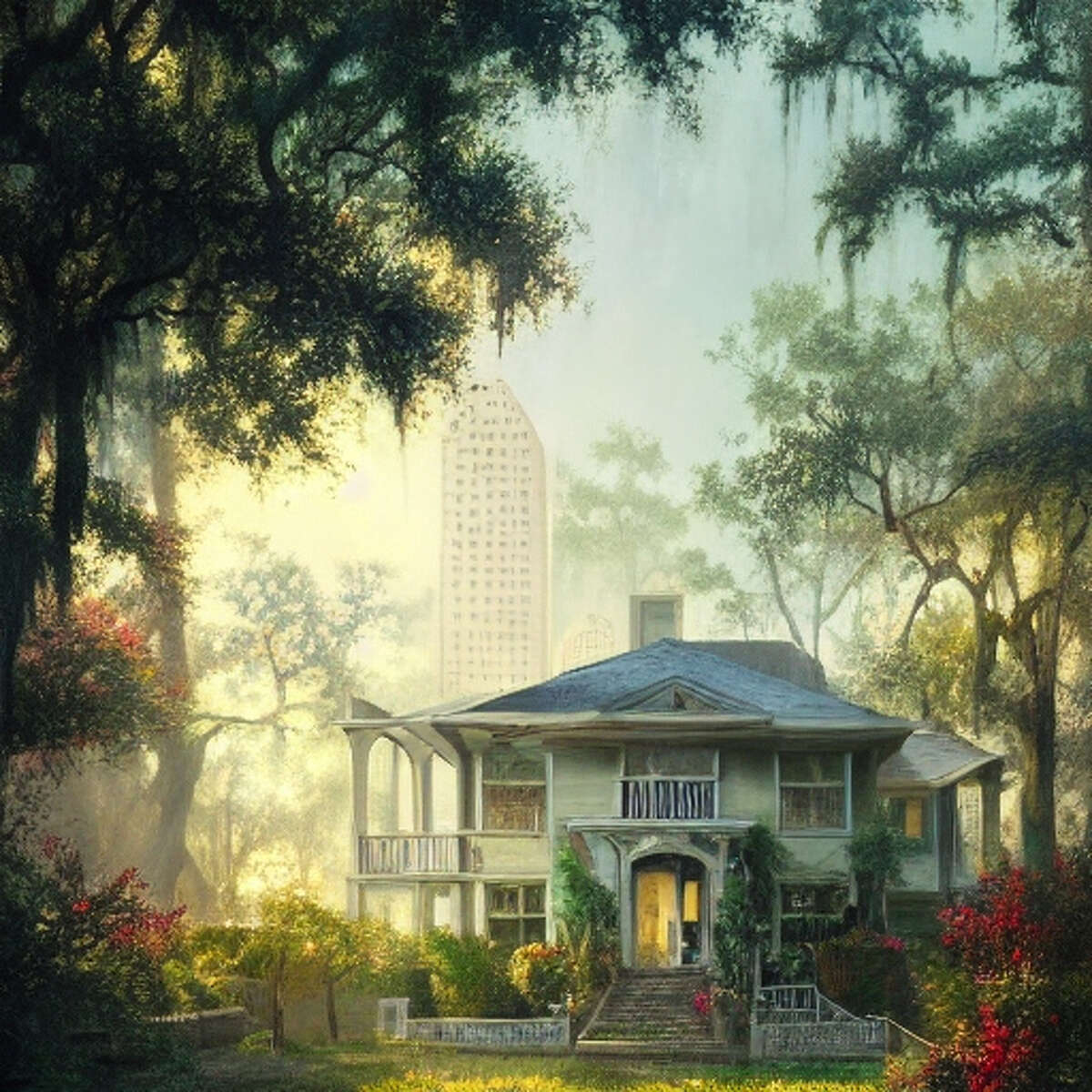 Images AI draws an average home in Houston, the suburb and Galveston