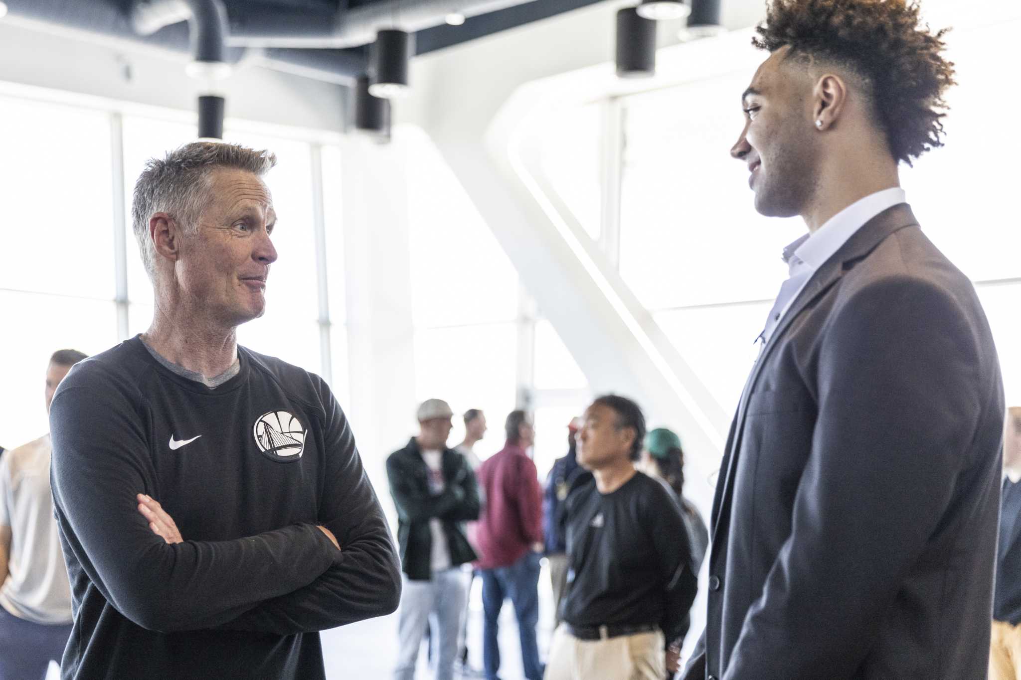 Warriors introduce Brandin Podziemski, Trayce Jackson-Davis in rookie press  conference