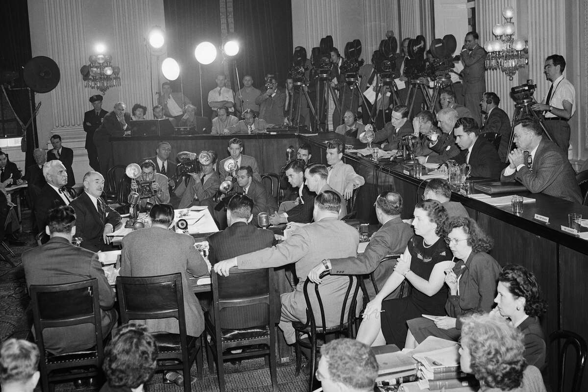 FILE: Scene in the Caucus Room of the House Office Building as the House Un-American Activities Committee opened its investigation into alleged Communist activities.