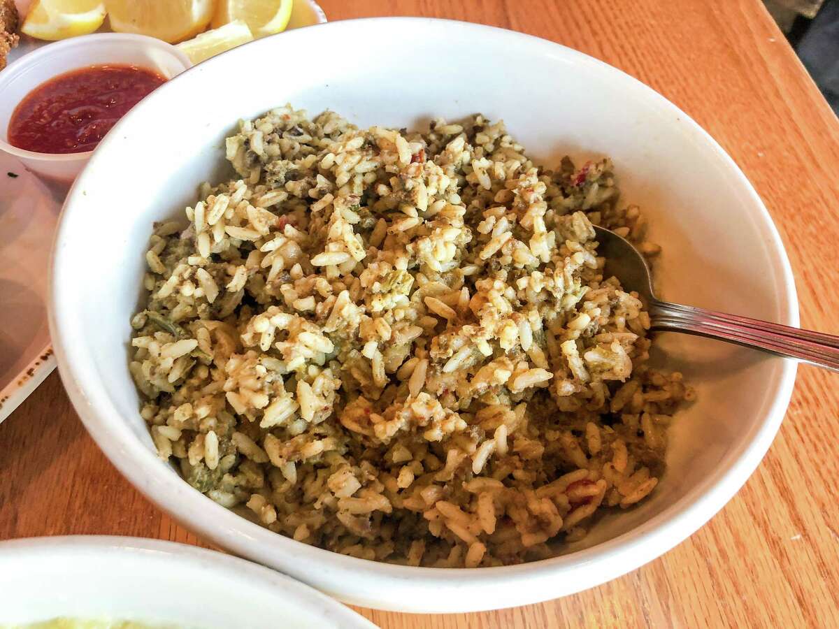 Where to find dirty rice or jambalaya with Texas barbecue in Houston