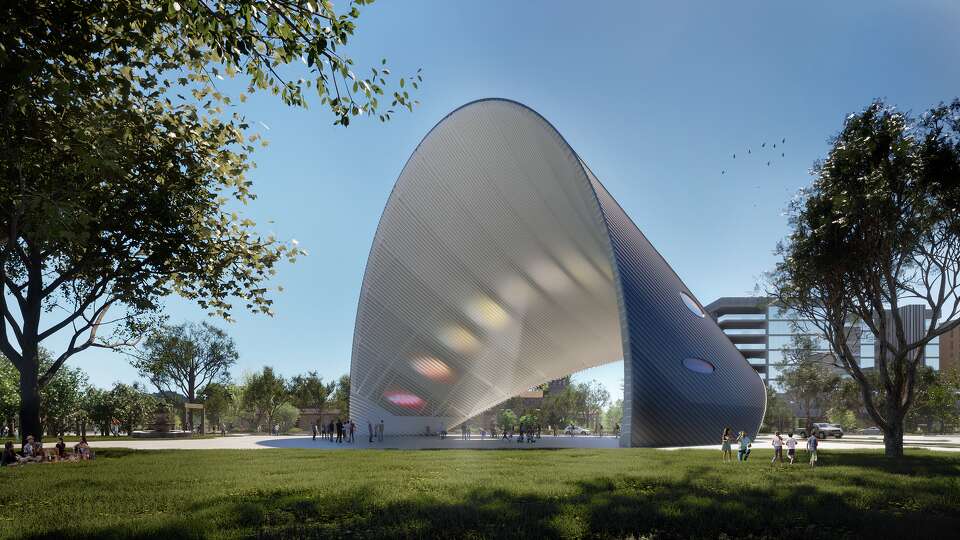 A 100-foot-tall arch called Arco del Tiempo, or Arch of Time, designed by architect Riccardo Mariano, will be installed next year in Houston's East End.