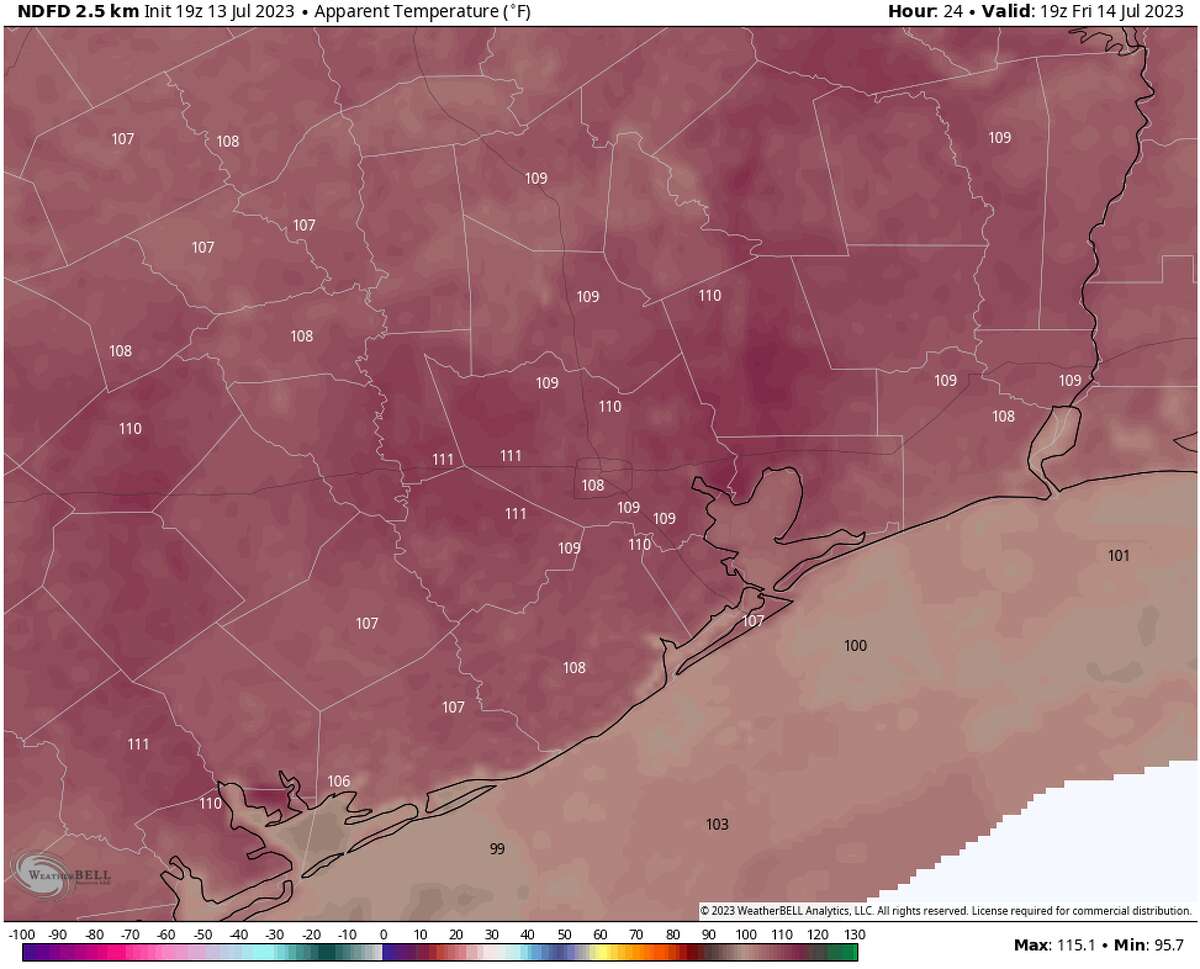 Houston weather forecast: Heat index to exceed 110 degrees Friday