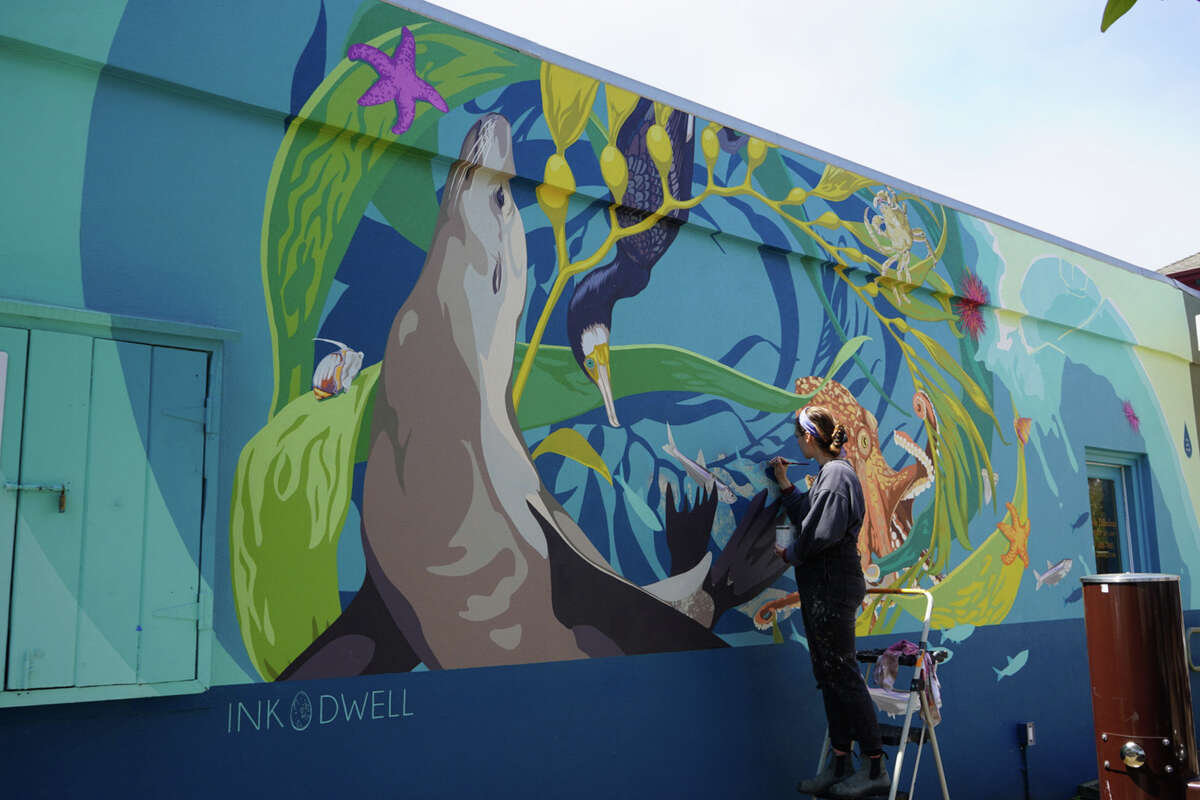 The Sea Crest School gifted the work of art to Half Moon Bay. The mural is by artist Jane Kim. 