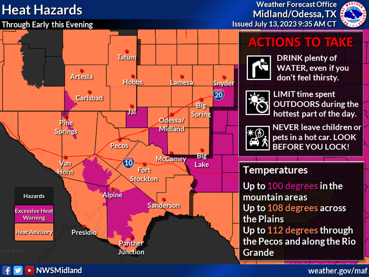 National Weather Service: Midland records 13th 105-degree day in 2023