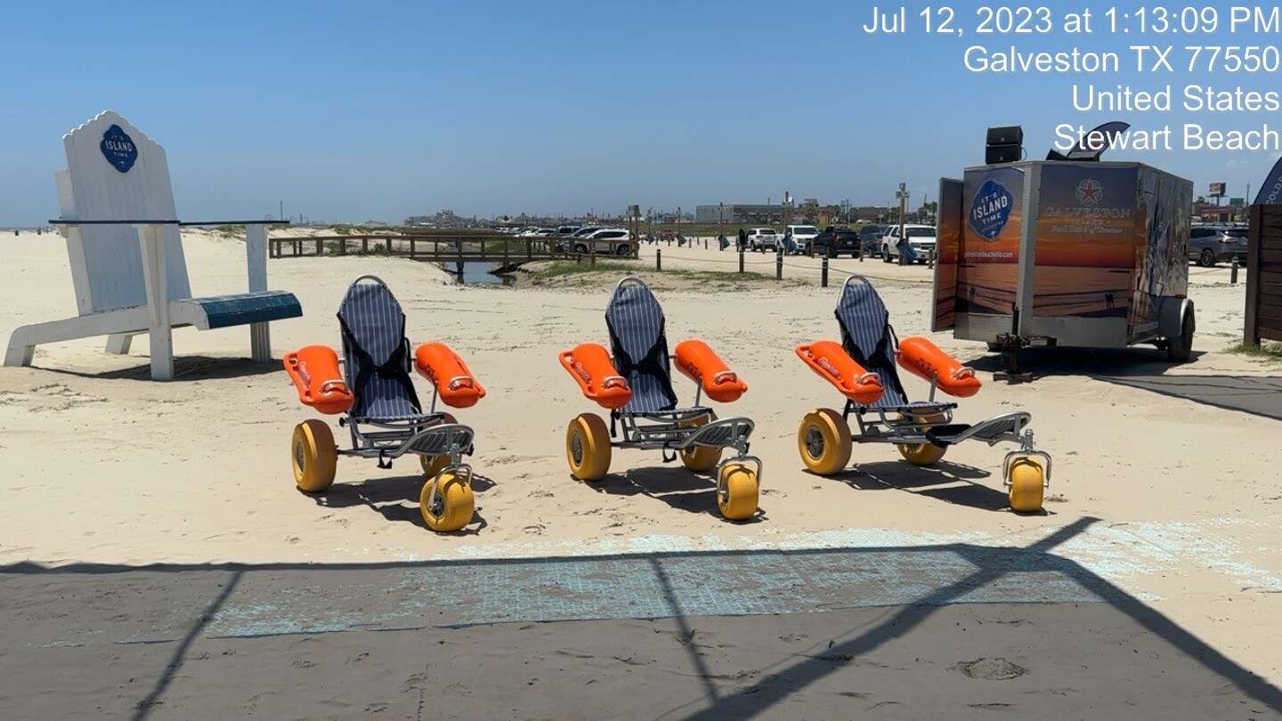 Galveston Island's new beach wheelchairs can float, traverse sand