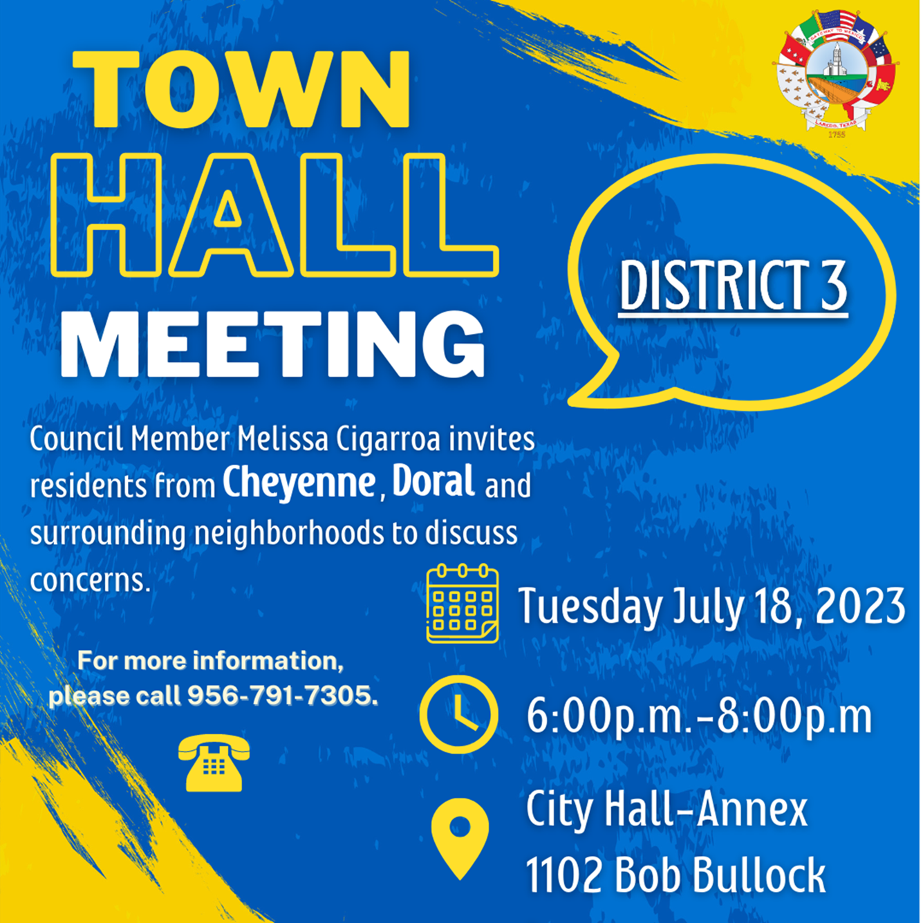 Laredo District III Town Hall scheduled for July 18