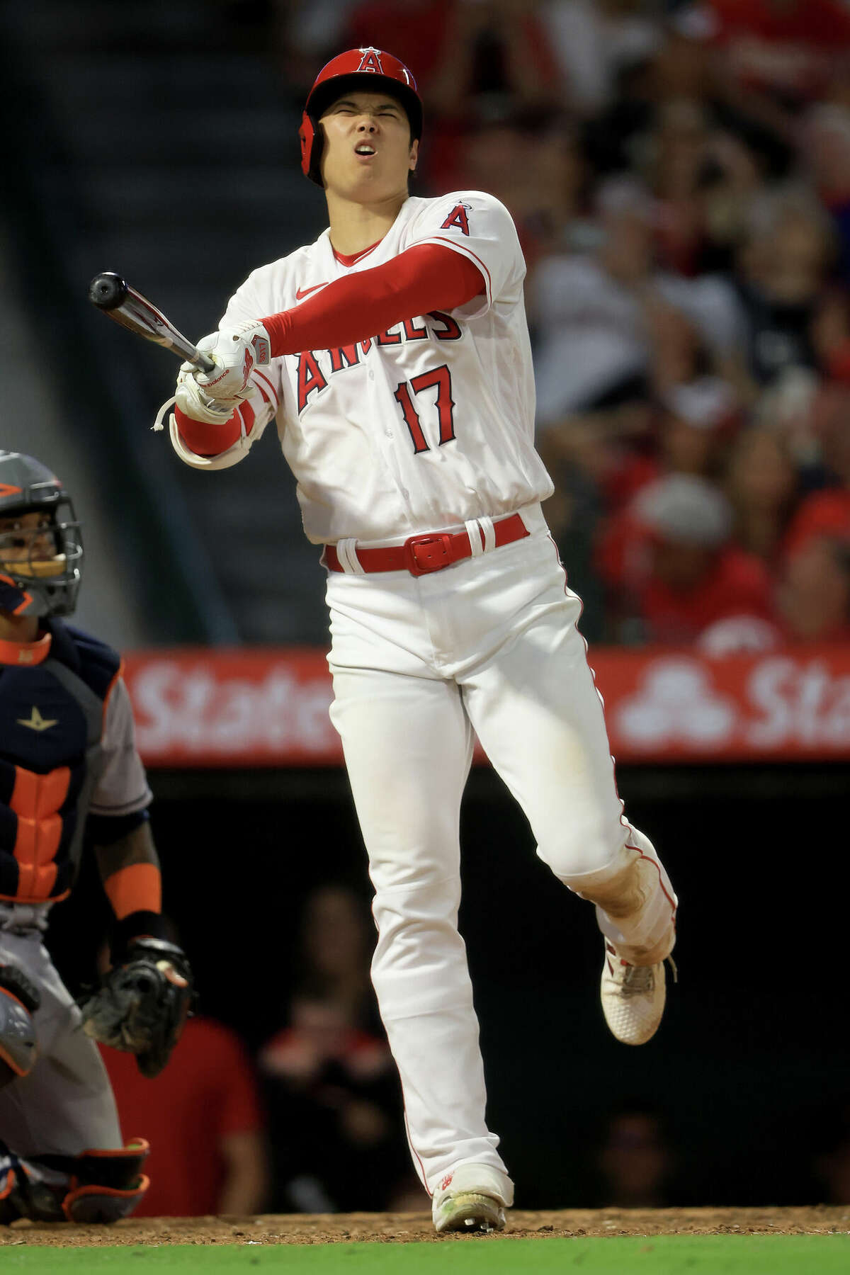 Shohei Ohtani of the Los Angeles Angels during the Major League Baseball  game against the Houston Astros at Minute Maid Park in Houston, United  States, August 24, 2019. MLB Players' Weekend game.