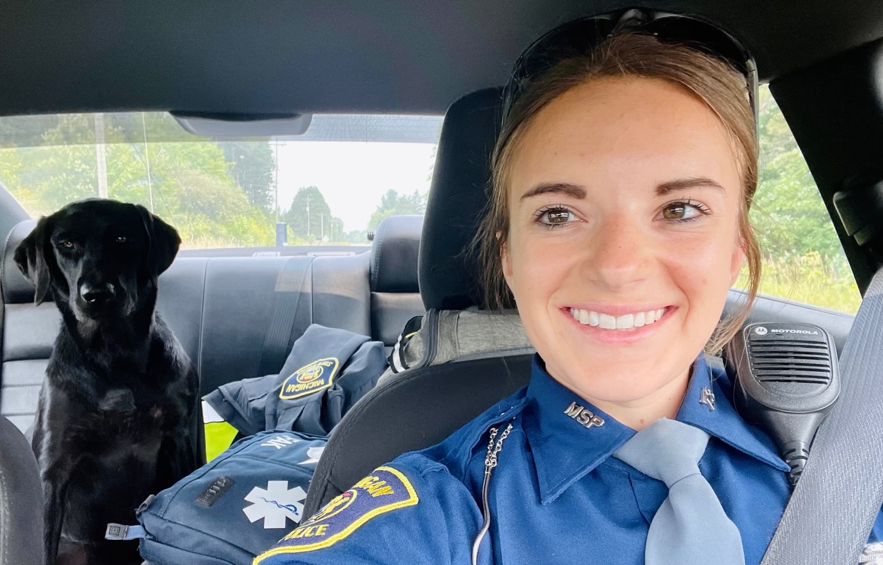 state-trooper-adopts-abandoned-dog-she-rescued-in-northern-michigan