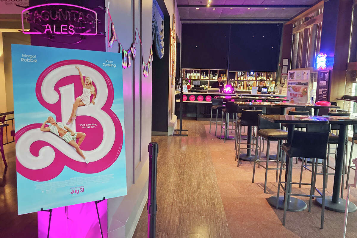 Barbie-themed lounge for influencers in preview "Barbie" Movie on July 18, 2023 at AMC Kabuki 8 Theater in San Francisco.