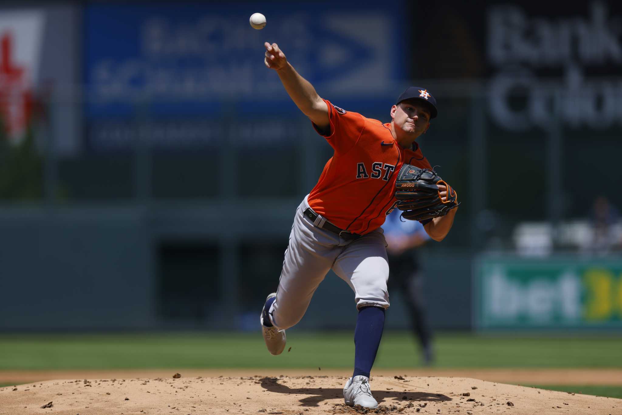 Mauricio Dubon of the Houston Astros reacts to hitting an RBI double  News Photo - Getty Images