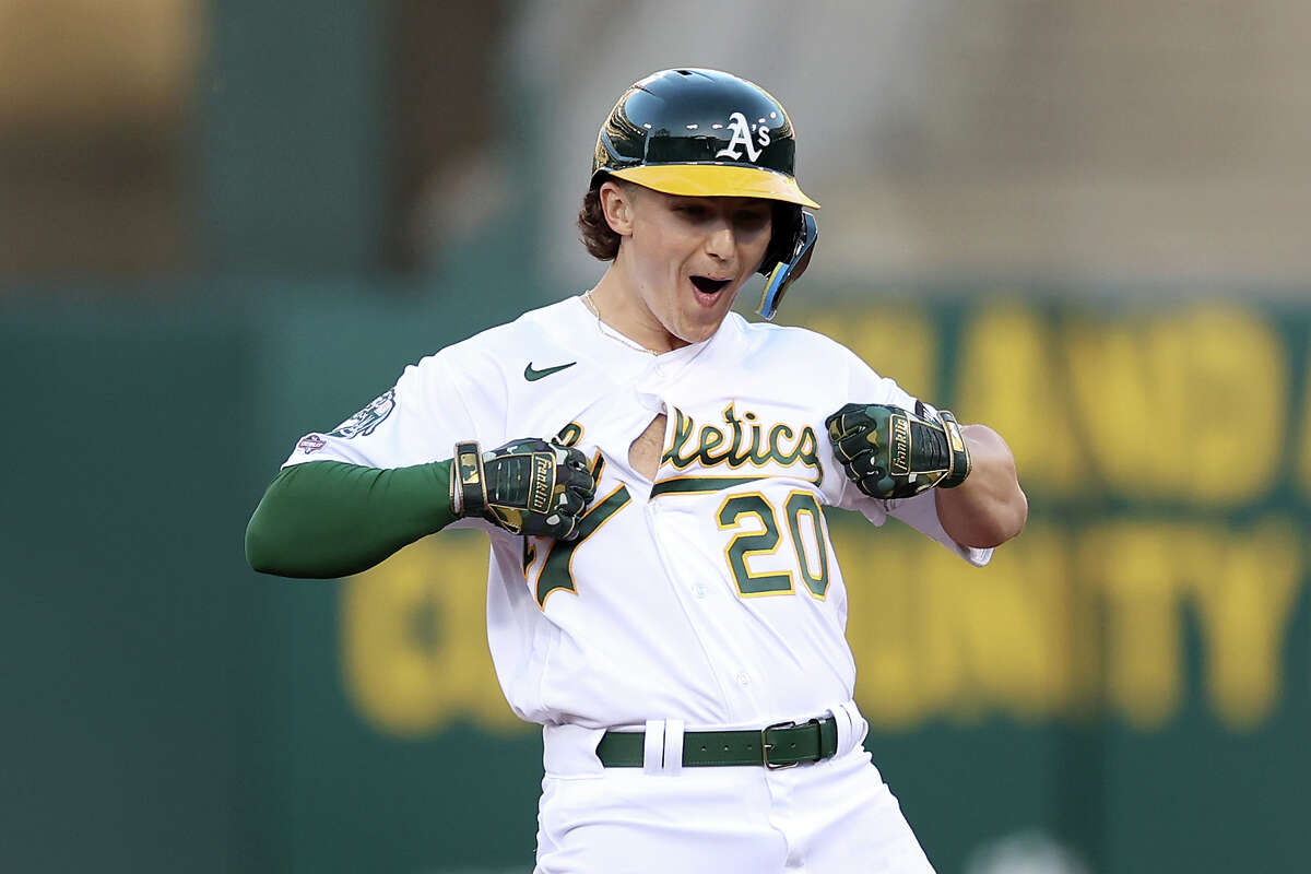 Tony Kemp of the Oakland Athletics celebrates on second after hitting  News Photo - Getty Images