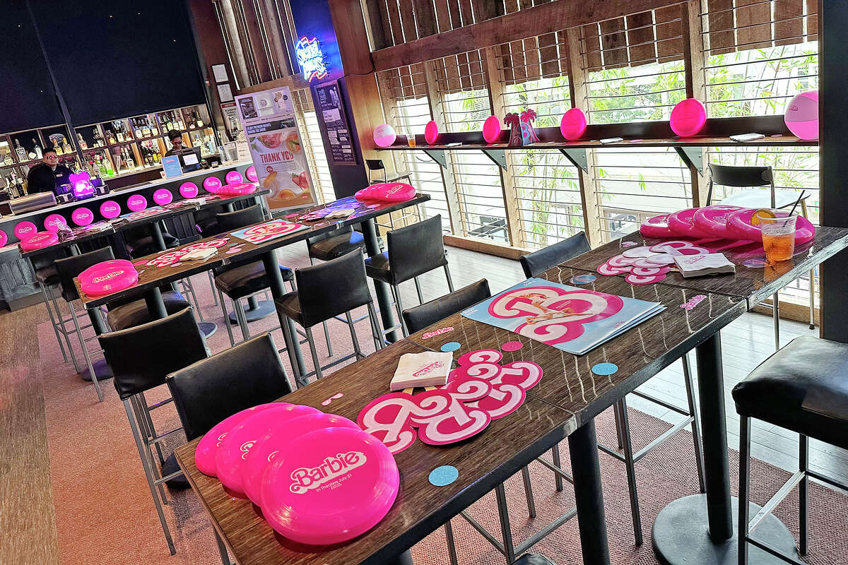 Barbie-themed lounge for influencers in preview "Barbie" Movie on July 18, 2023 at AMC Kabuki 8 Theater in San Francisco.