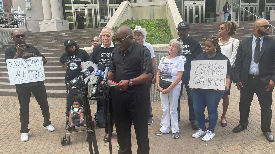 Members of the Urban Conservatives of America hold a press conference with Jim 