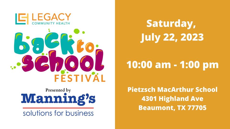 Legacy Community Health is hosting a Back to School Festival