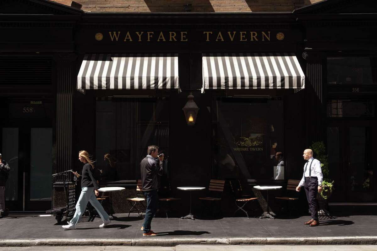 Wayfare Tavern on Sansome Street sits in San Francisco’s Financial District, which has been the target of much coverage about the city’s woes.