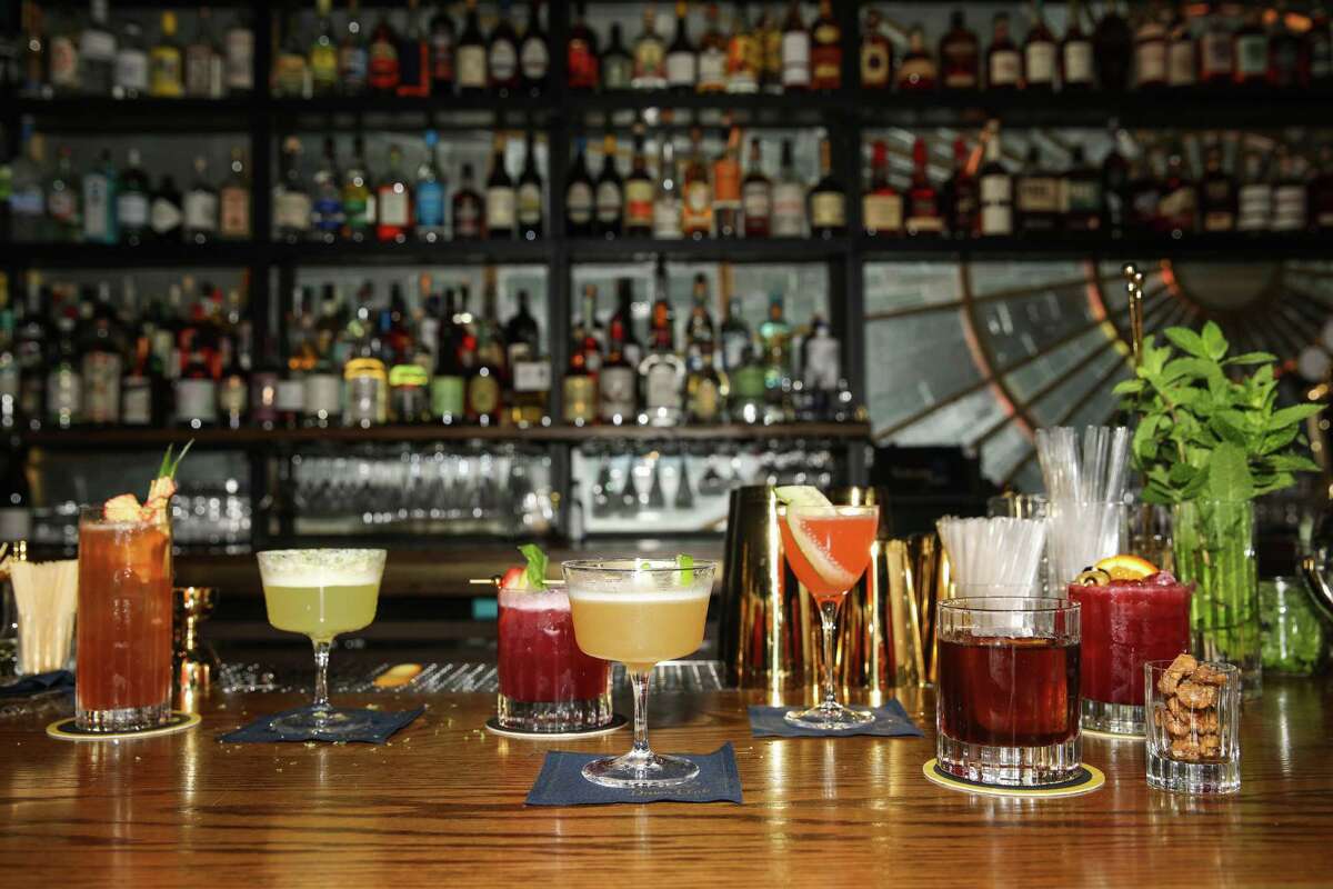 Cocktails at the Dawn Club in San Francisco. The new downtown bar offers drinks made with high-end spirits, as well as pours of rare whiskeys.