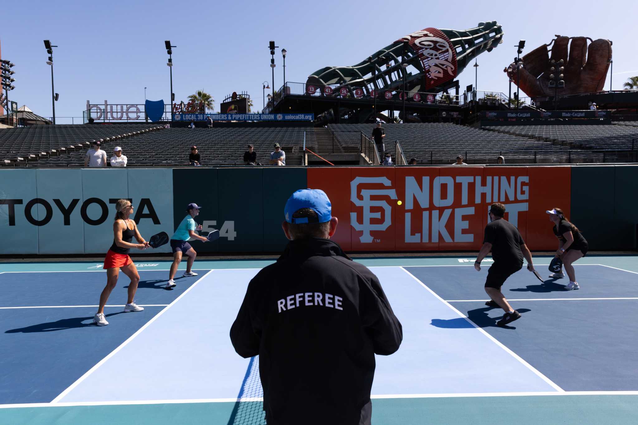 Pickleball players pursue passion in tournament at SF Giants stadium