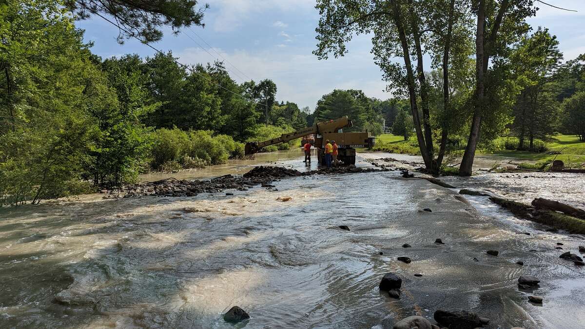A beaver dam broke Monday morning flooding Stephentown's Garfield Road