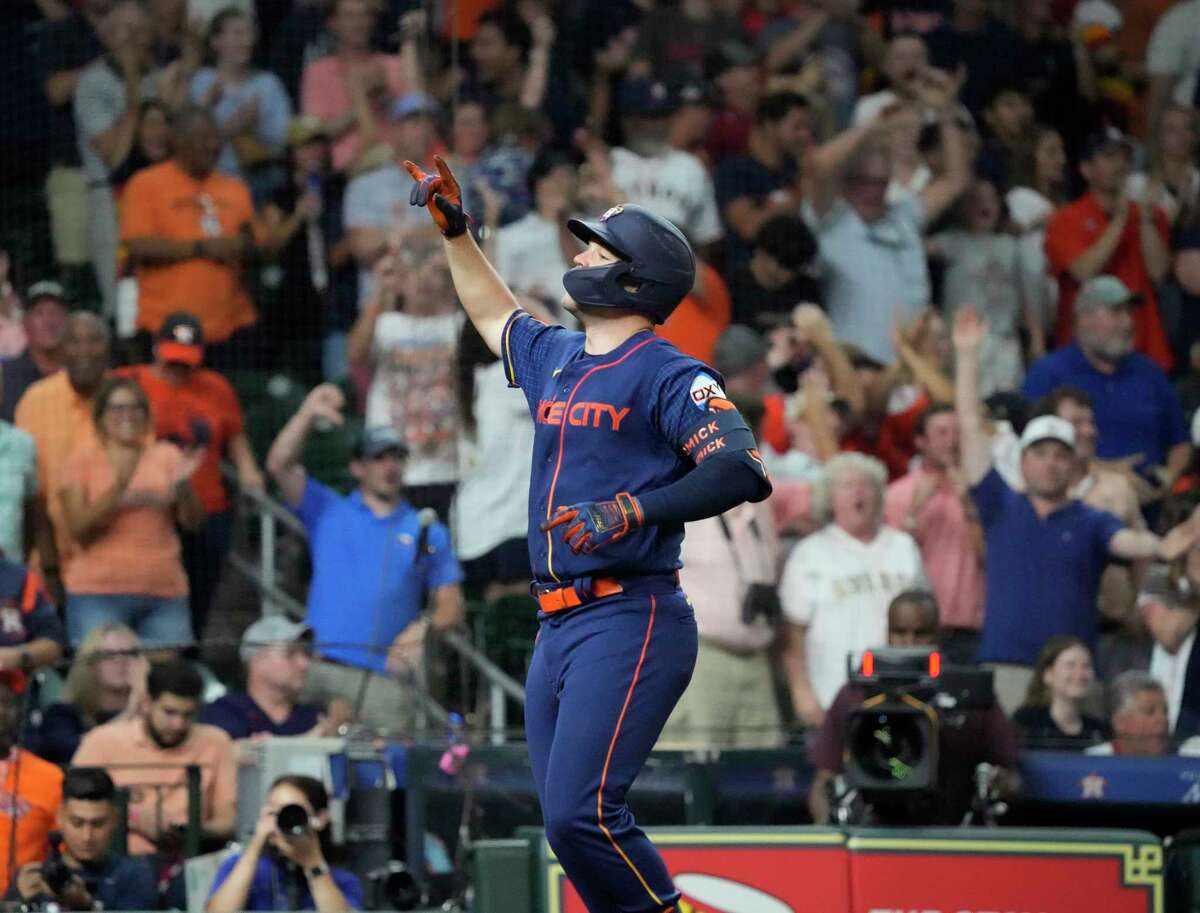 Chas McCormick drives a three run homer to right center field 