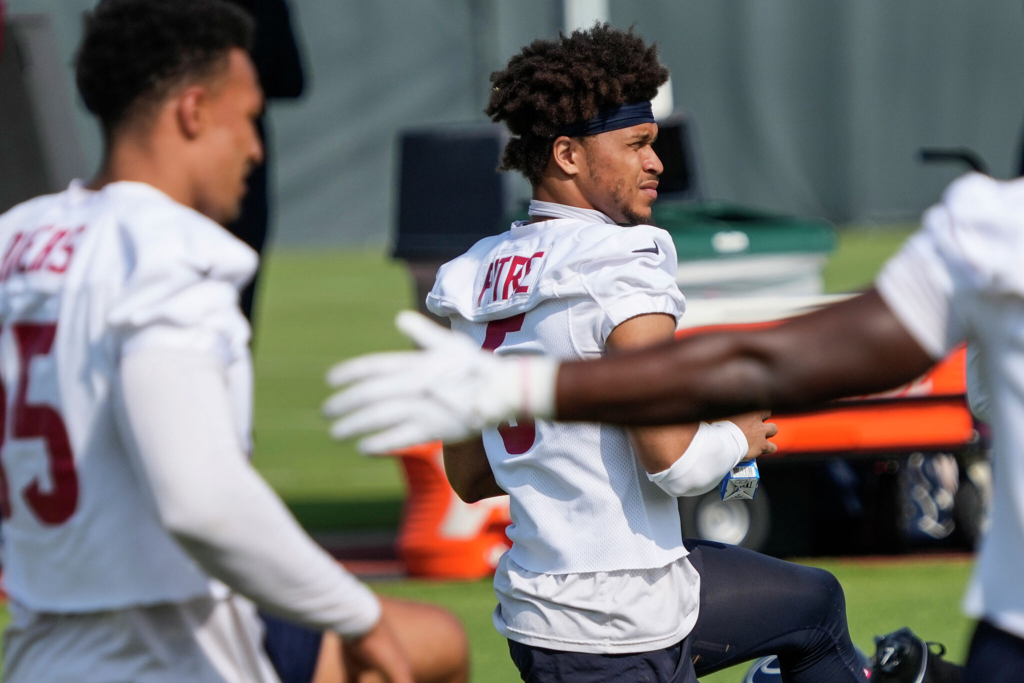 Houston Texans cornerback Jalen Pitre looks on during the NFL