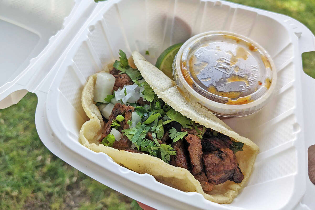 A carne asada taco from Tacos El Jerry in Watsonville.