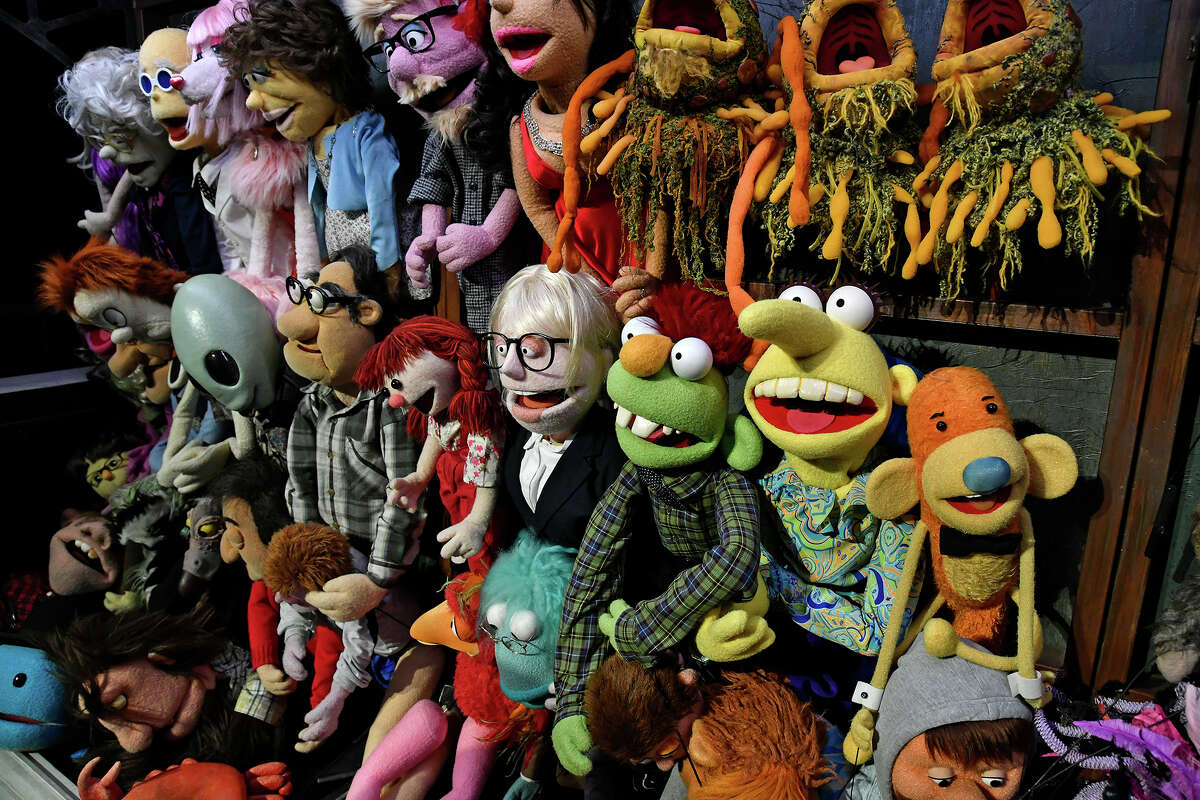 Puppets from Henson Alternative’s “Puppet Up! Uncensored” comedy puppet show at the Jim Henson Company on March 5, 2022, in Los Angeles.